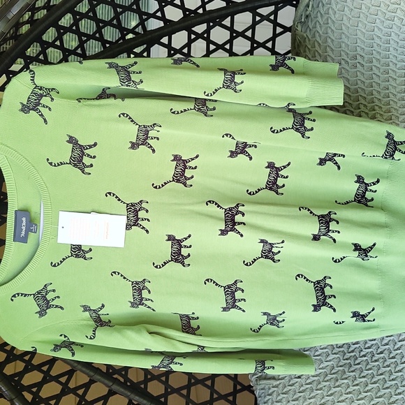 *defect* 🐅 NWT Cute Contribution Green Tiger Sweater 💚 - Picture 2 of 9